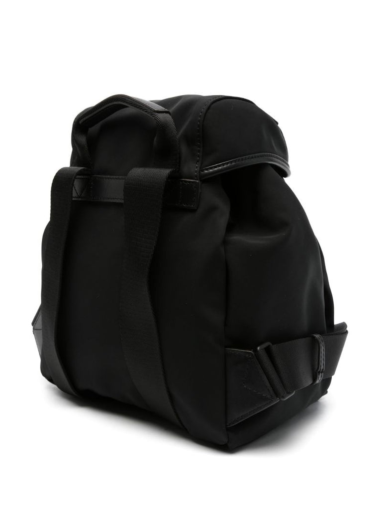 Black Trick Leather-trimmed Backpack
