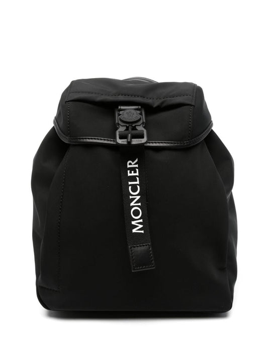 Black Trick Leather-trimmed Backpack