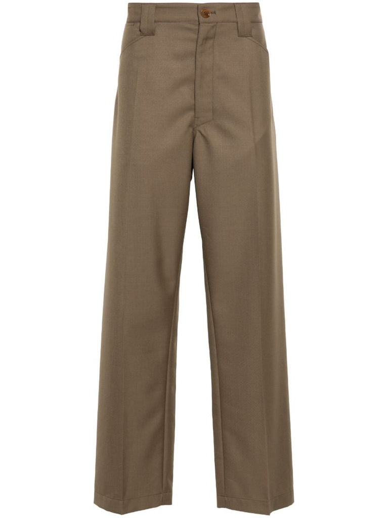 Brown Straight-leg Trousers