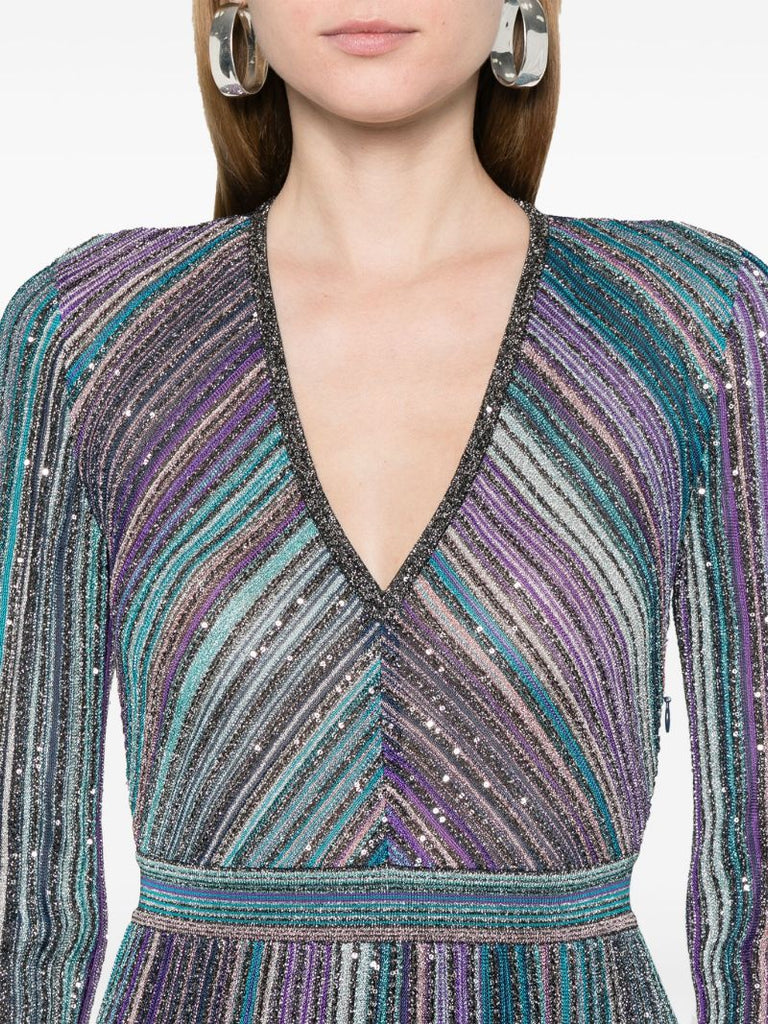 Blue Sequinned Maxi Dress