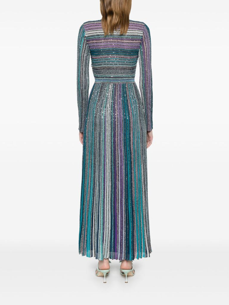 Blue Sequinned Maxi Dress