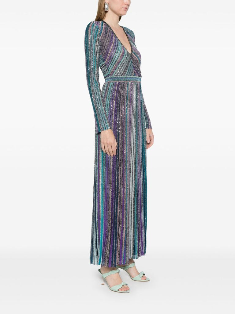 Blue Sequinned Maxi Dress
