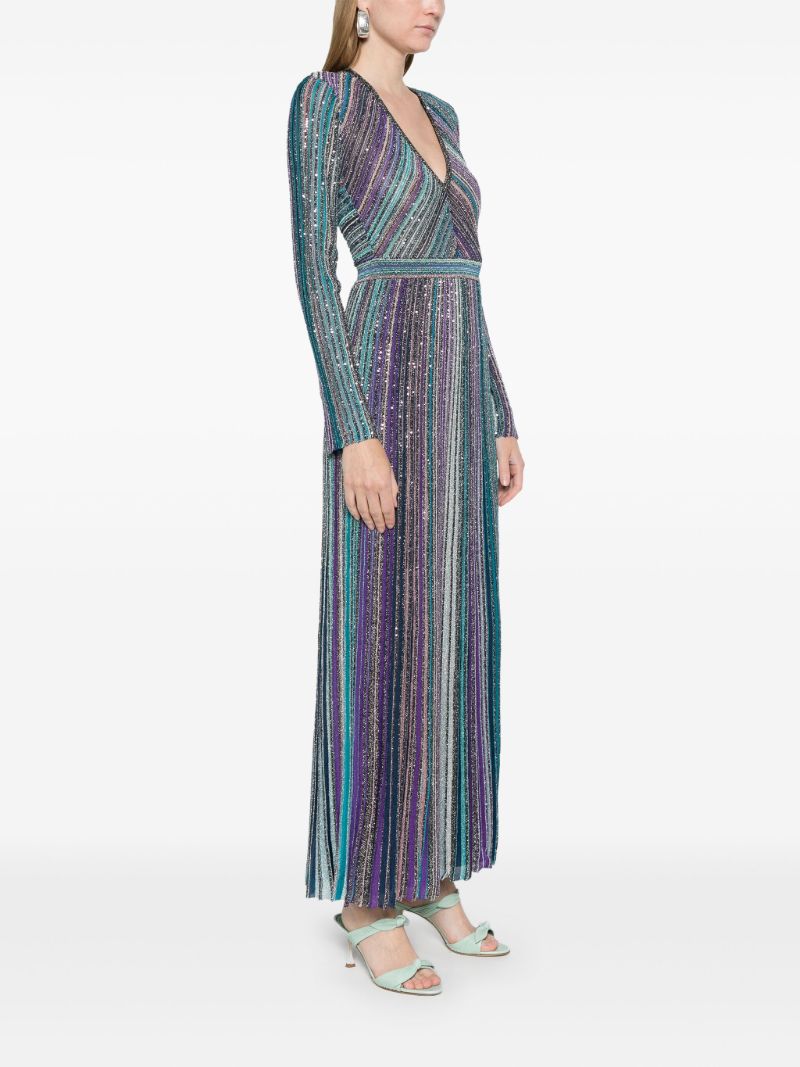 Blue Sequinned Maxi Dress