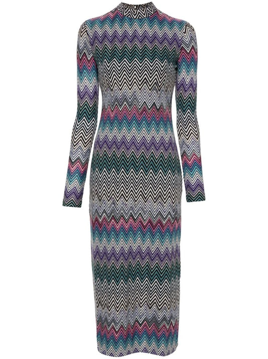 Zig-zag Wool Dress