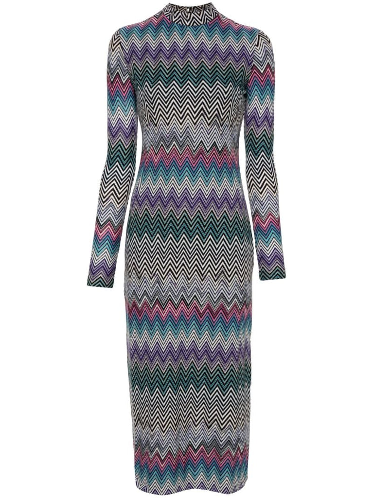 Zig-zag Wool Dress