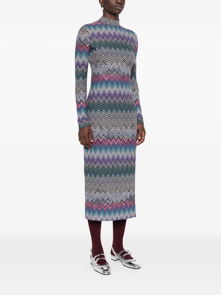 Zig-zag Wool Dress
