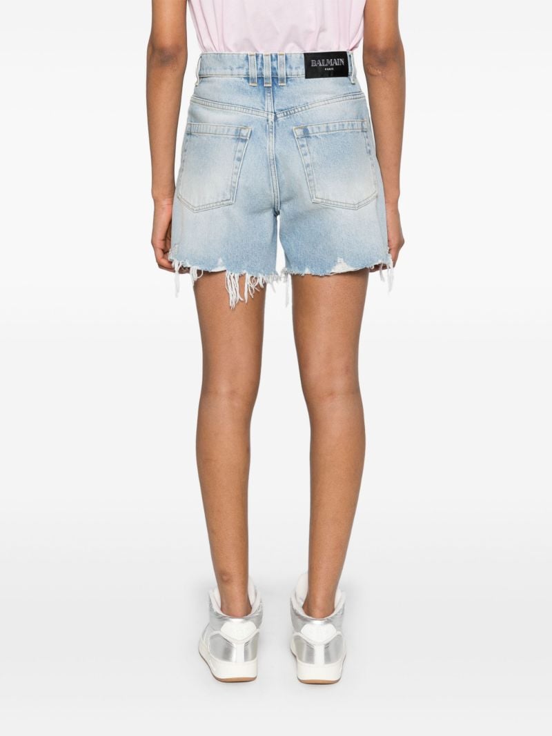 Blue Ripped Denim Shorts