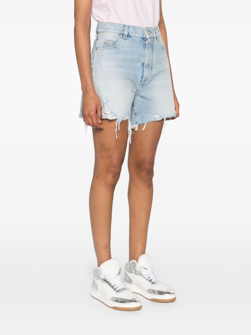 Blue Ripped Denim Shorts