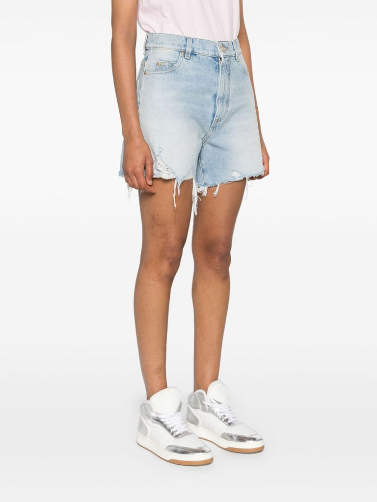 Blue Ripped Denim Shorts