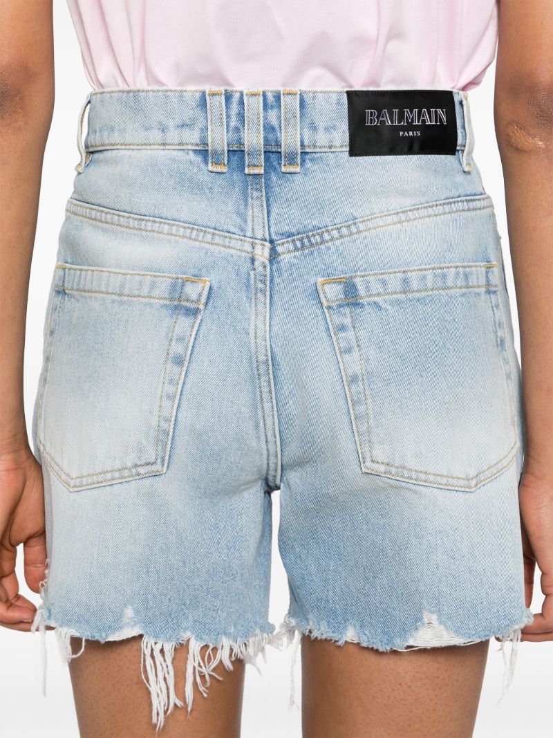 Blue Ripped Denim Shorts