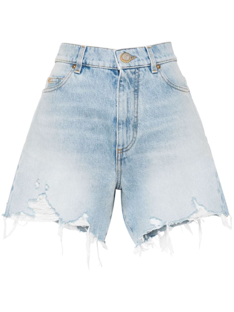 Blue Ripped Denim Shorts