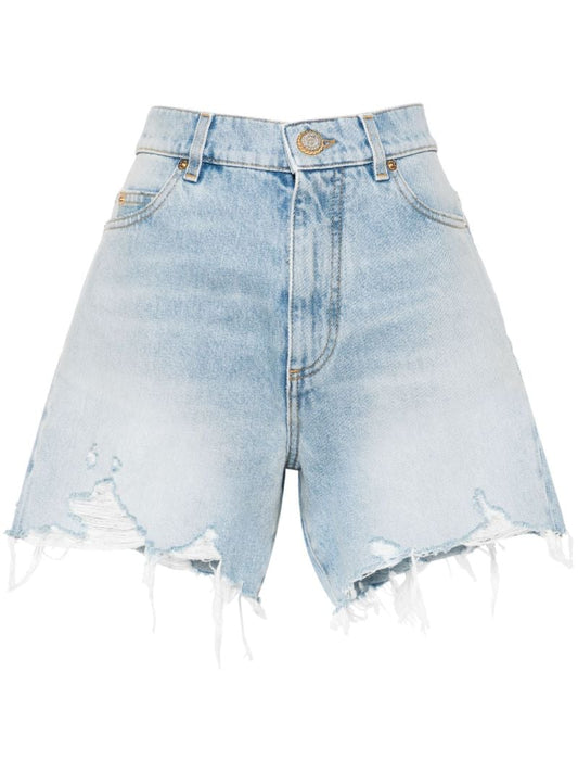 Blue Ripped Denim Shorts