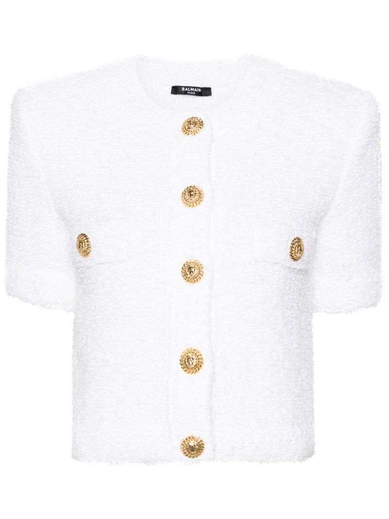 Logo-buttons Tweed Top
