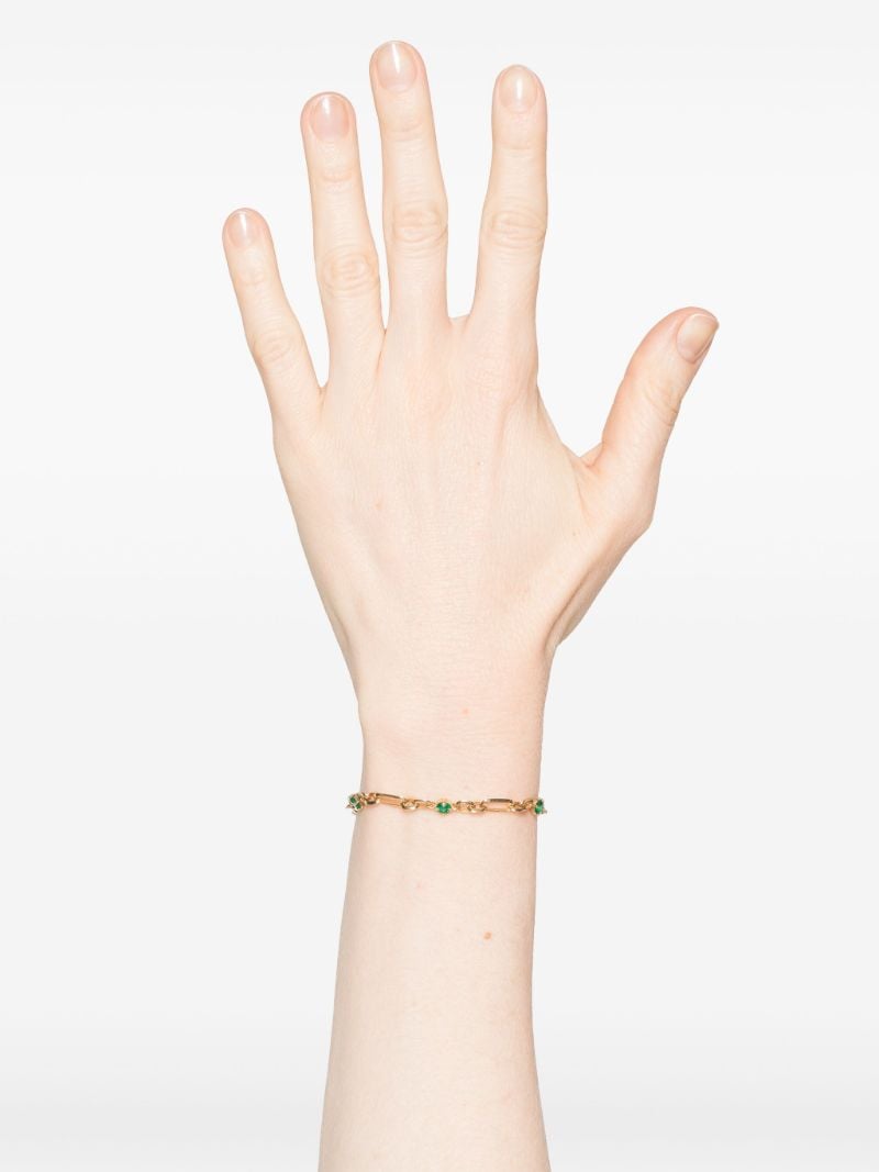 18k Yellow Gold Emerald Station Bracelet