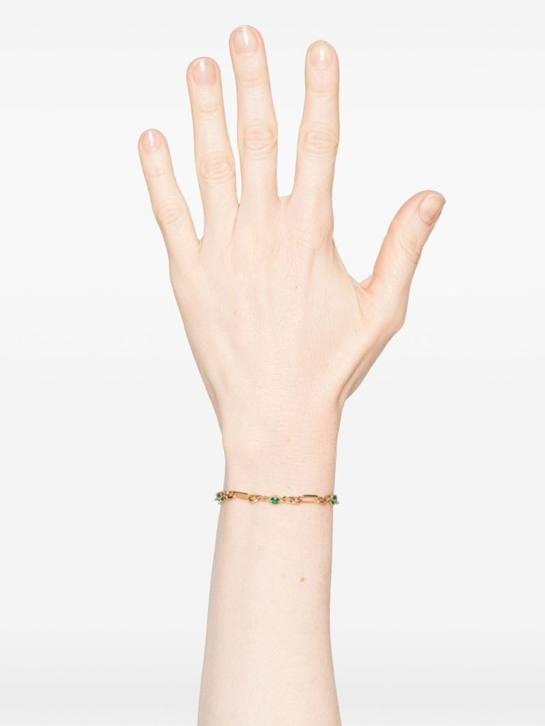 18k Yellow Gold Emerald Station Bracelet