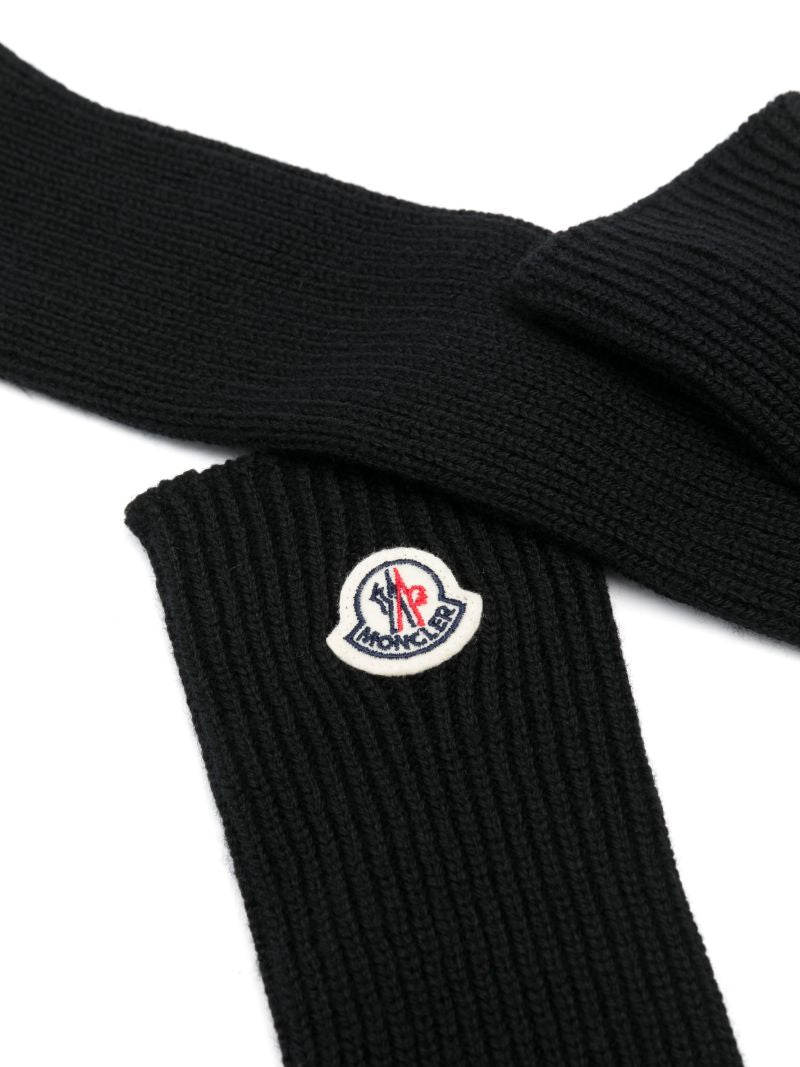 Black Long Virgin Wool Gloves