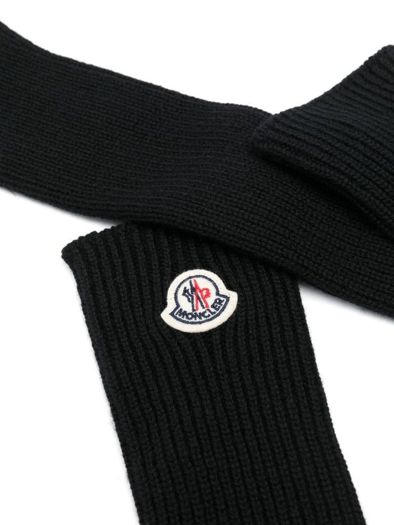 Black Long Virgin Wool Gloves