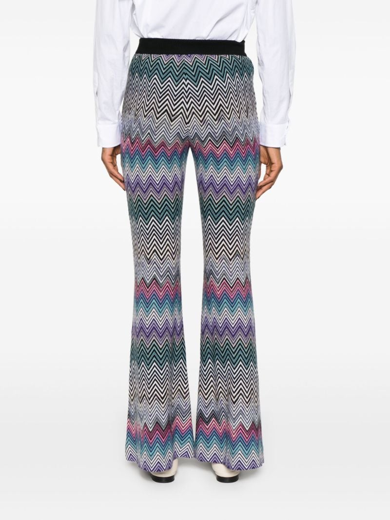 Blue Flared Zigzag Trousers