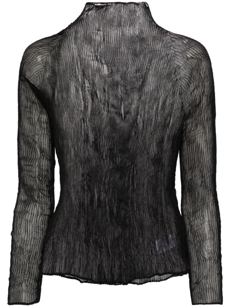 Black Chiffon Twist Pleated Top