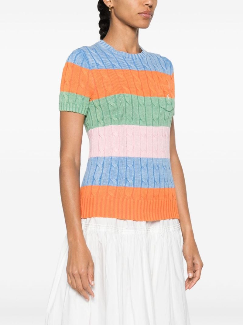 Multicolour Colour-block Cotton Knitted Top