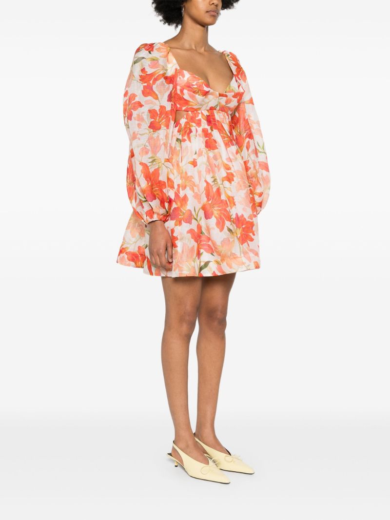 Orange Tranquillity Bralette Minidress
