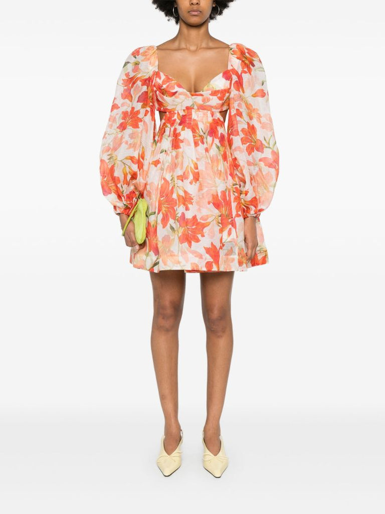 Orange Tranquillity Bralette Minidress