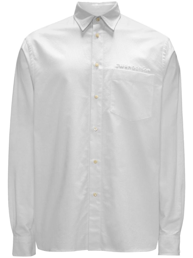 White Logo Pocket Cotton Shirt