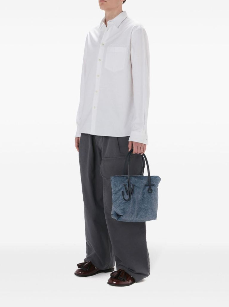 White Logo Pocket Cotton Shirt