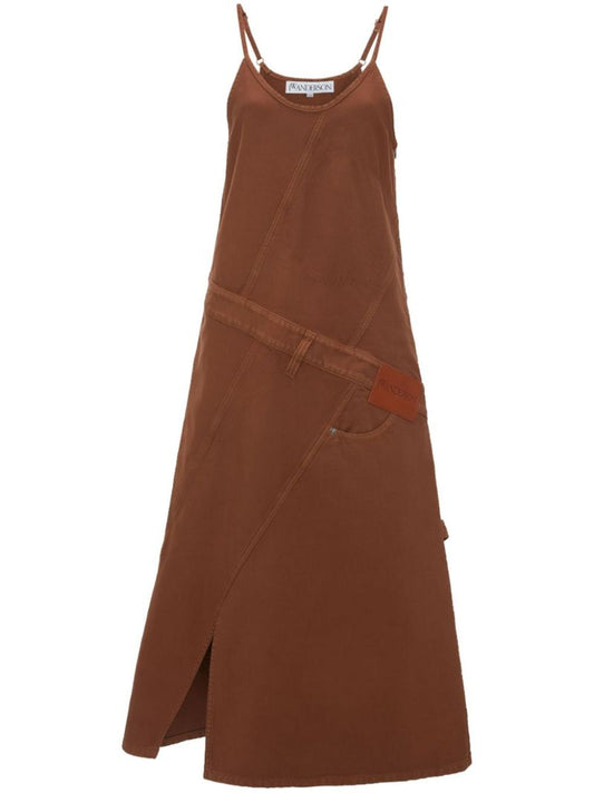 Brown Logo-appliquÃ_x0083_Â© Midi Dress