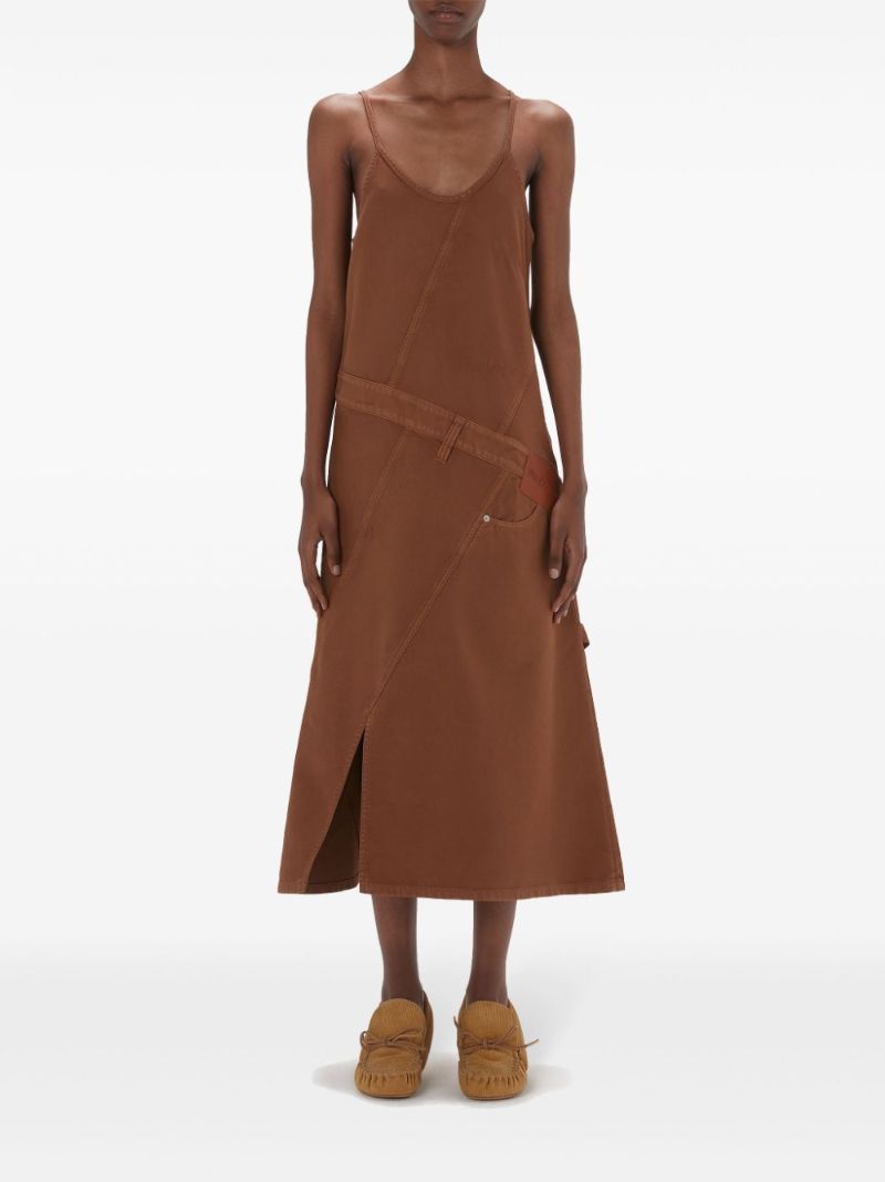 Brown Logo-appliquÃ_x0083_Â© Midi Dress