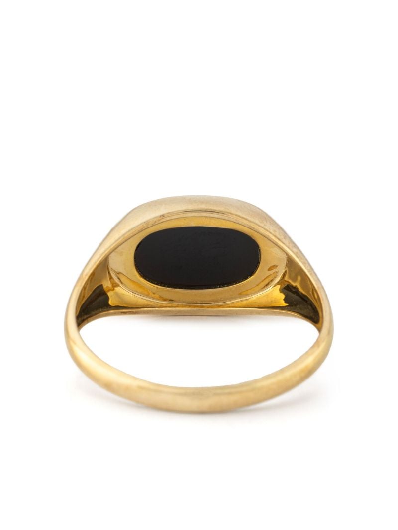Gold Onyx and Diamond Ring