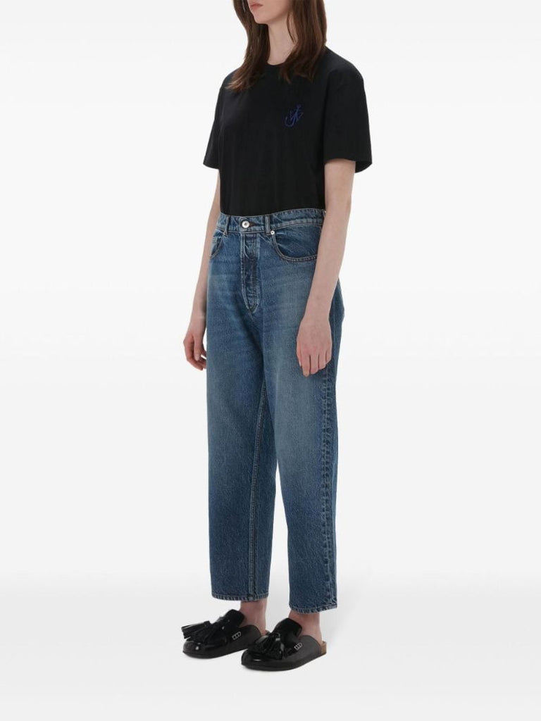 Blue Logo-appliquÃ_x0083_Â© Wide-leg Jeans