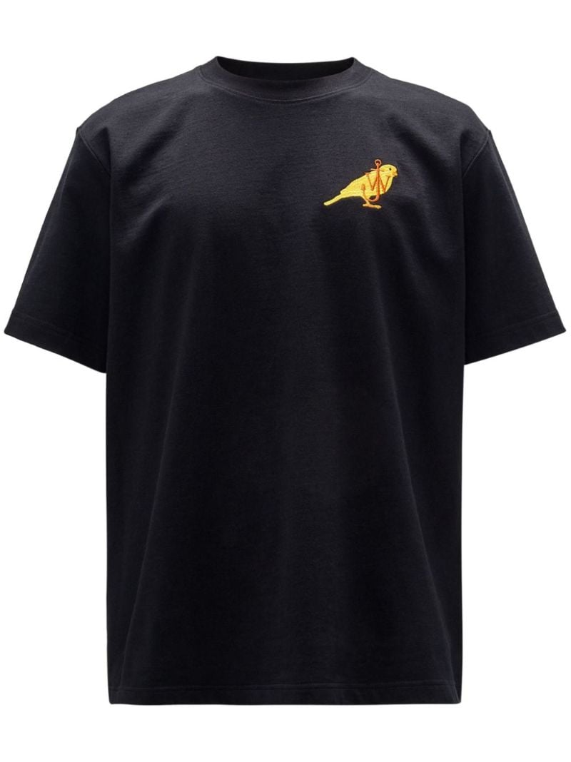 Black Canary-embroidered Organic Cotton T-shirt