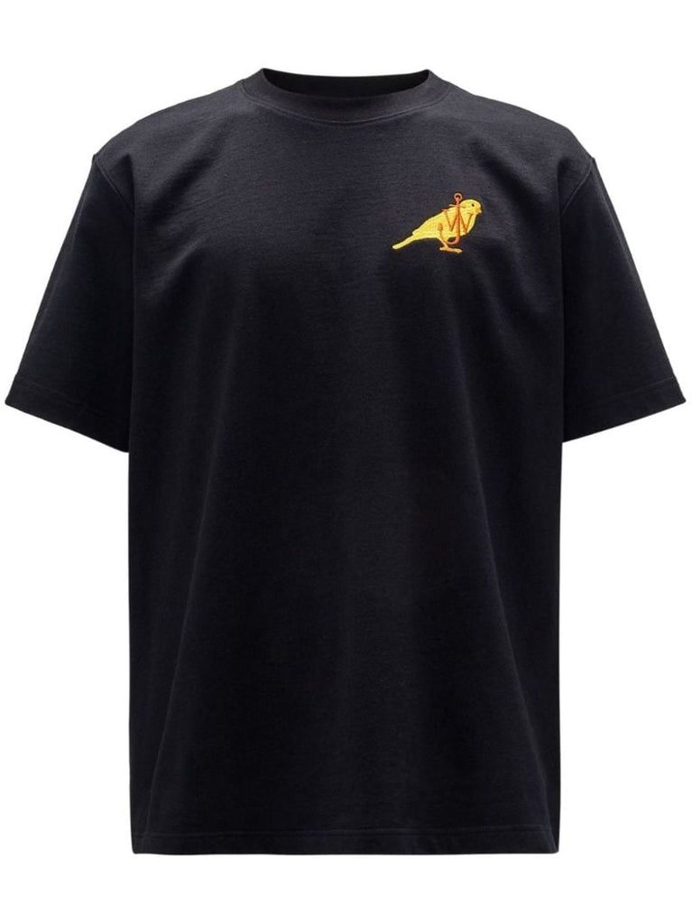Black Canary-embroidered Organic Cotton T-shirt