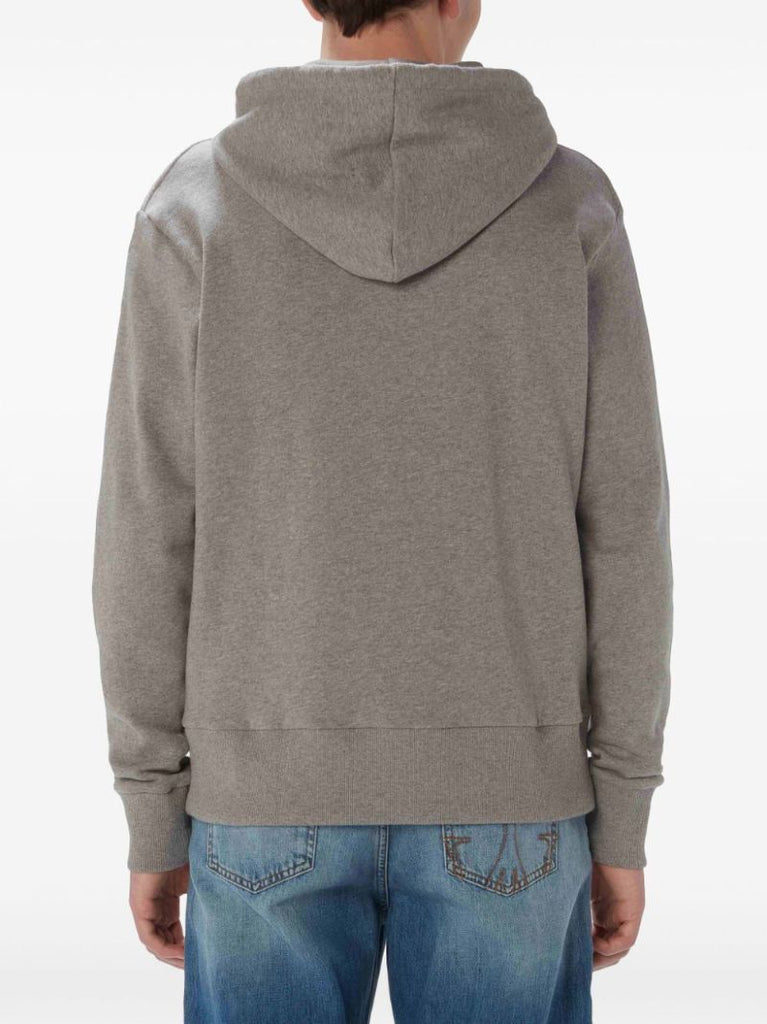 Grey Cat-print Organic Cotton Hoodie