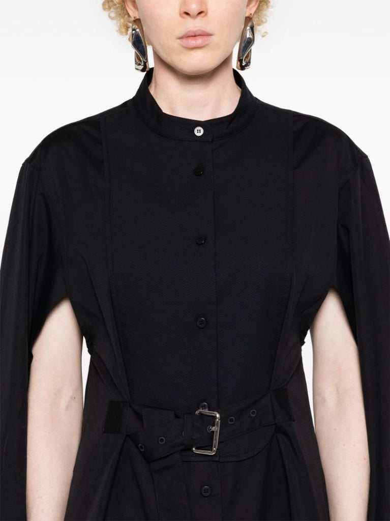 Black Belted Cotton Dress