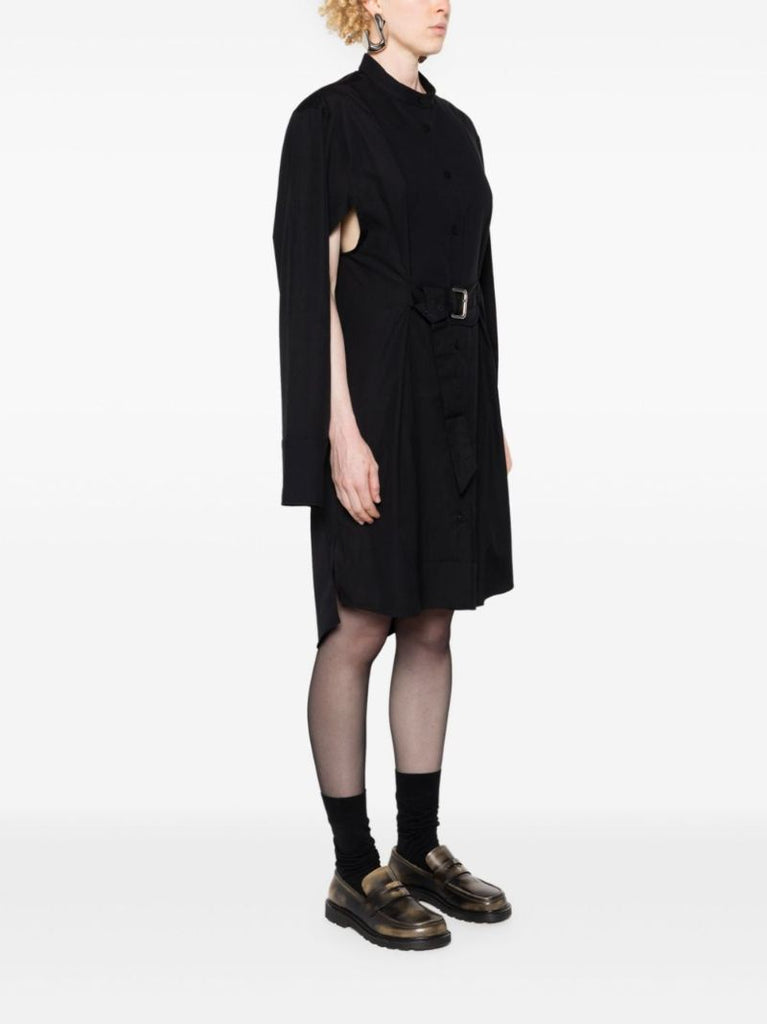 Black Belted Cotton Dress