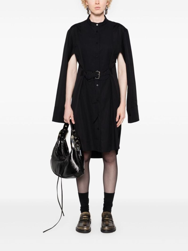 Black Belted Cotton Dress