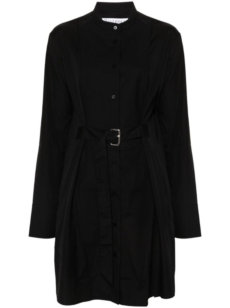 Black Belted Cotton Dress