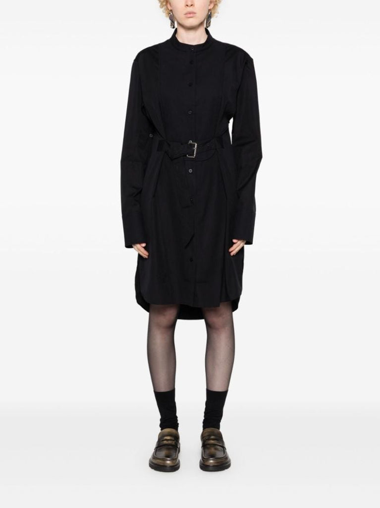 Black Belted Cotton Dress