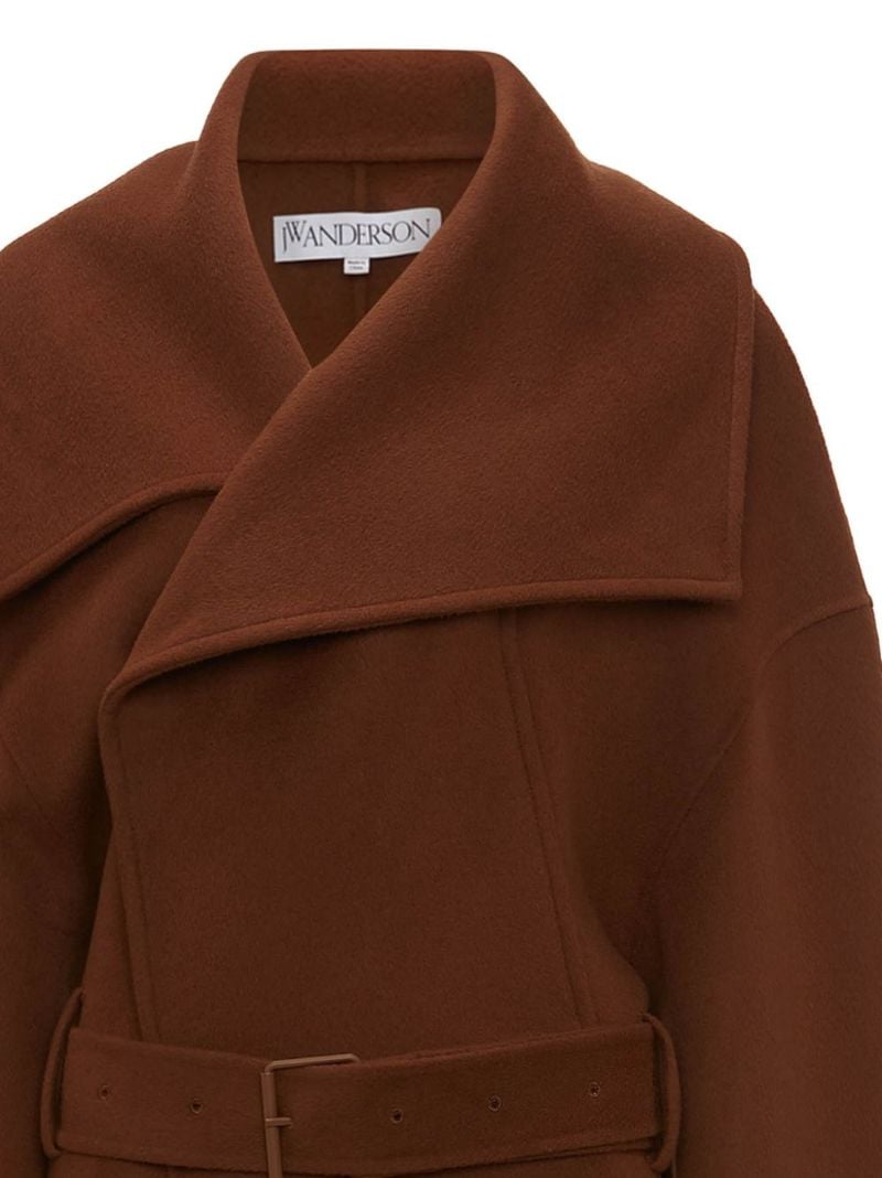 Brown Double Breasted Wool Coat