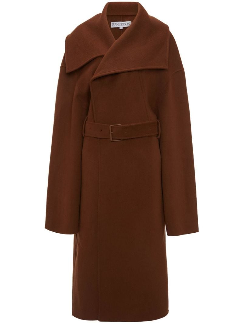 Brown Double Breasted Wool Coat