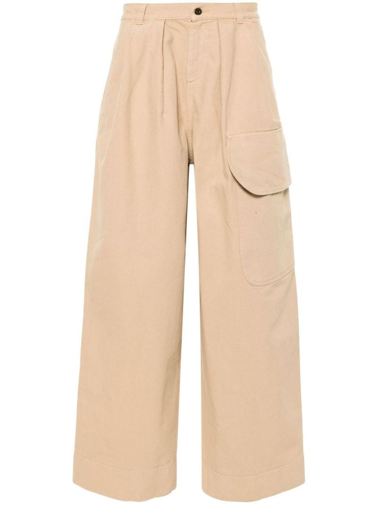 Neutral Organic Cotton Wide-leg Trousers