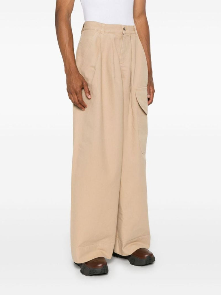 Neutral Organic Cotton Wide-leg Trousers