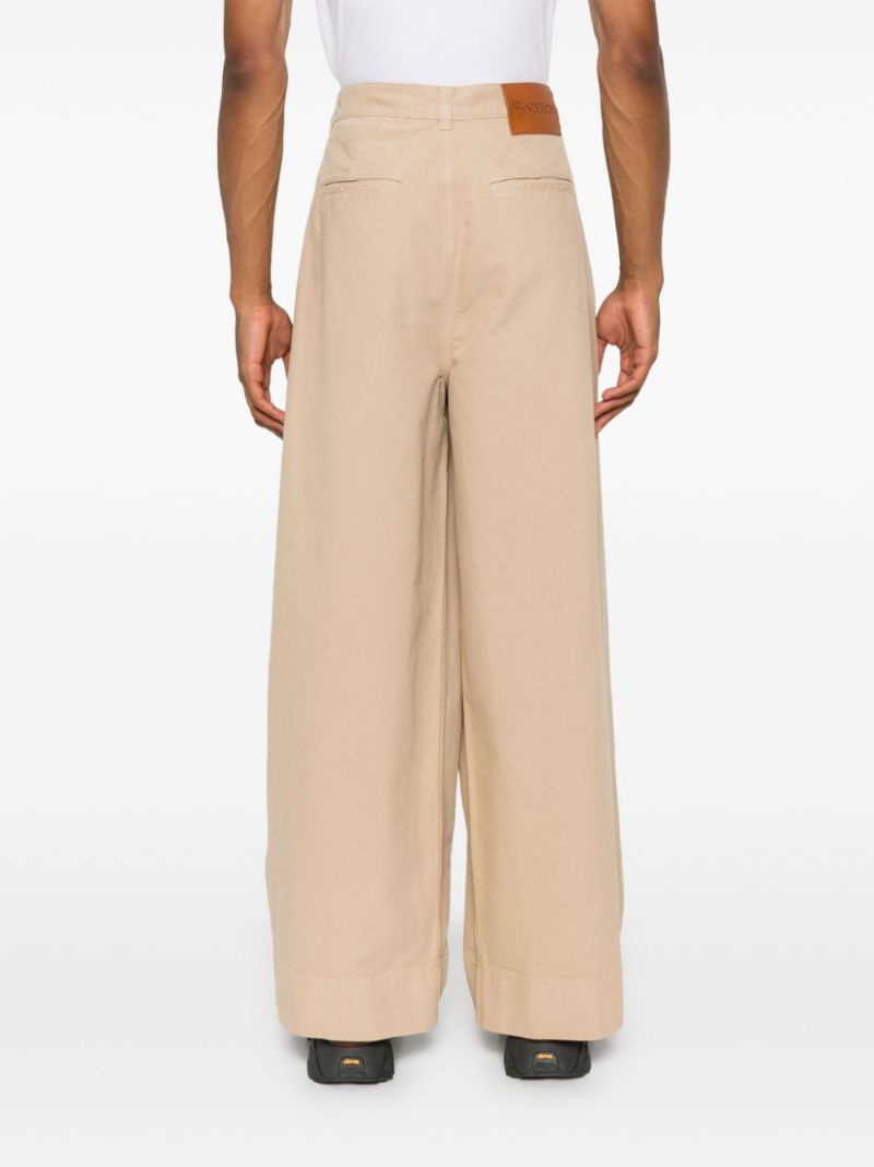 Neutral Organic Cotton Wide-leg Trousers