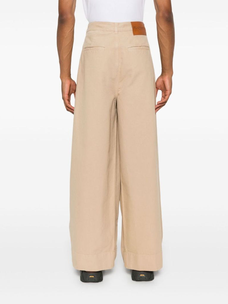 Neutral Organic Cotton Wide-leg Trousers