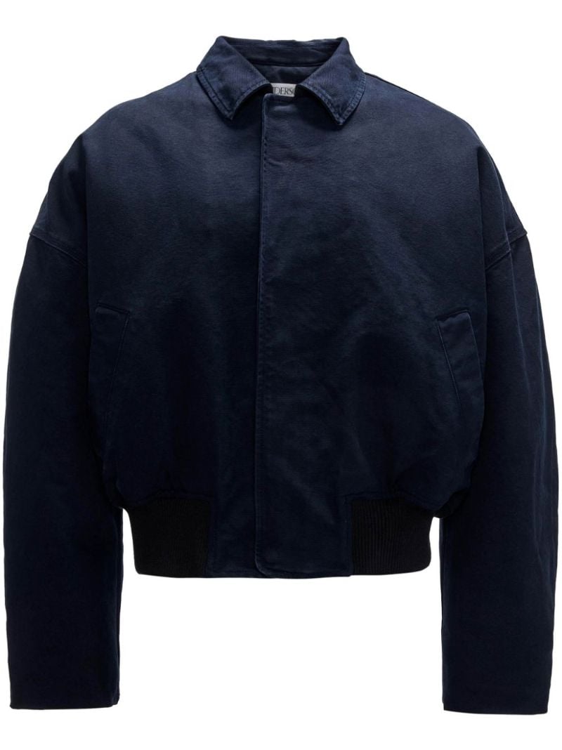Blue Cropped Organic Cotton Shirt Jacket