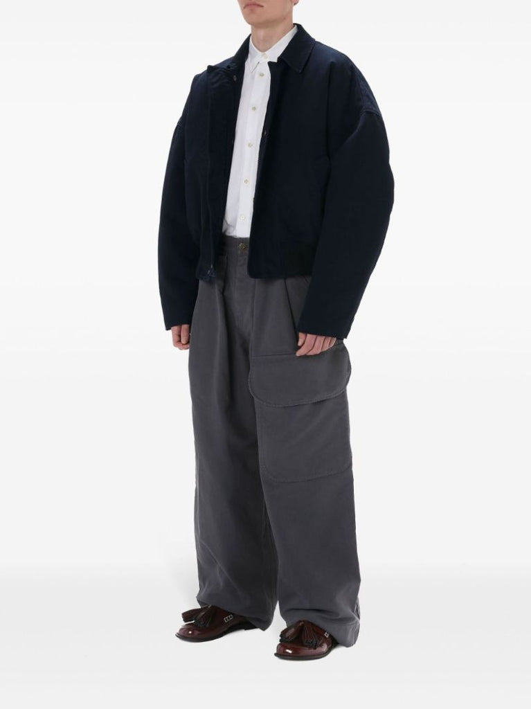 Blue Cropped Organic Cotton Shirt Jacket