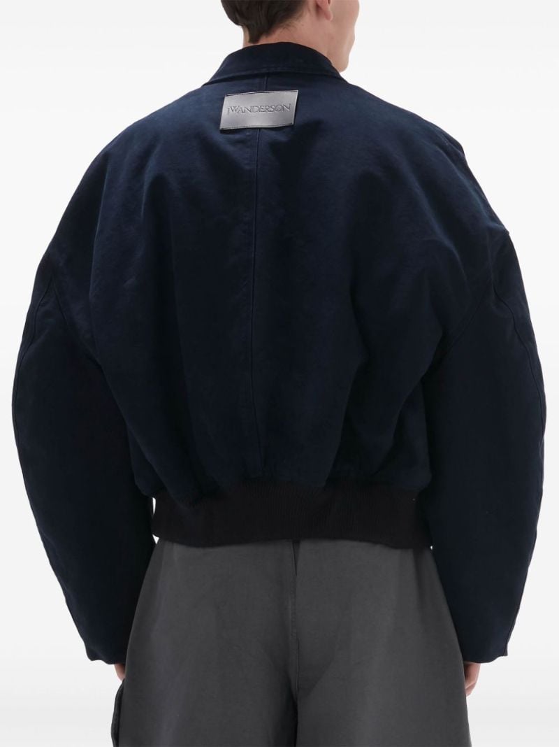 Blue Cropped Organic Cotton Shirt Jacket