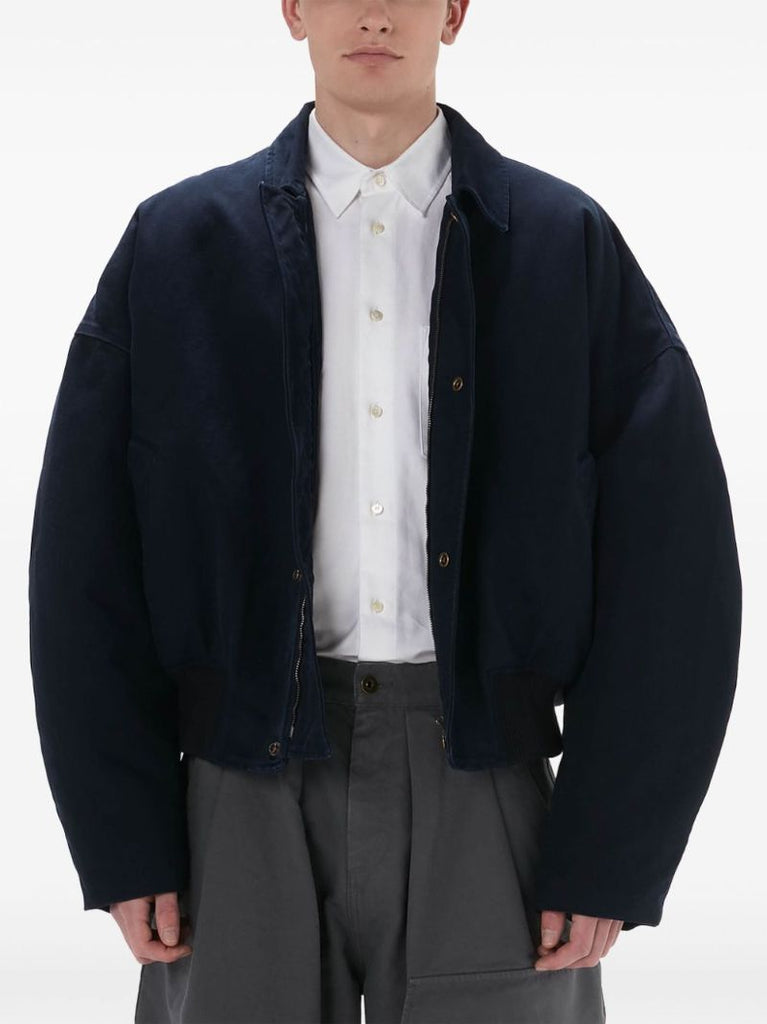 Blue Cropped Organic Cotton Shirt Jacket